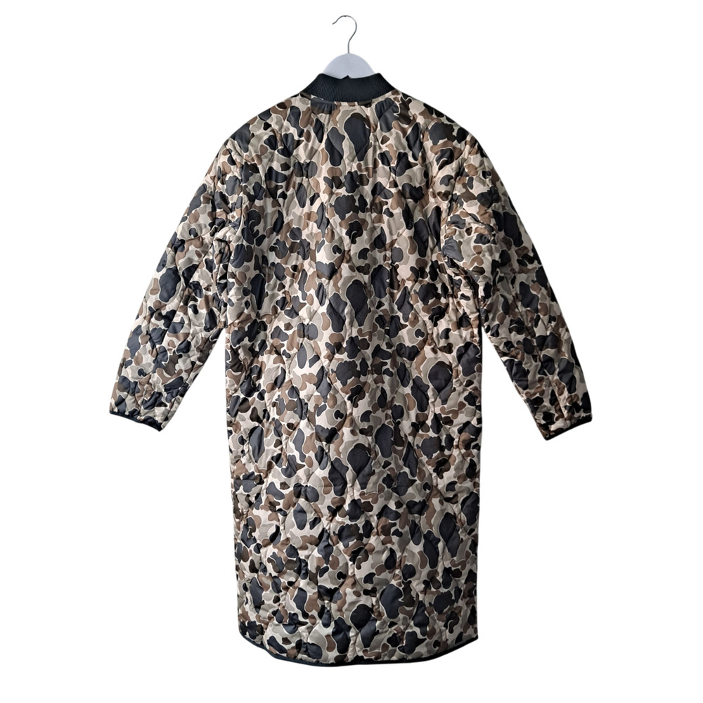 NWT Everlane The Renew Long Liner Zip Puffer Jacket Biscotti Camo Women Size XXS - Picture 3 of 14
